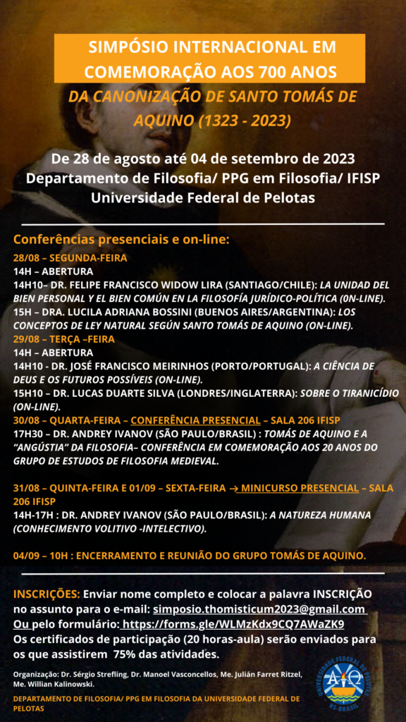 Departamento de Filosofia Simpósio Internacional em comemoração aos