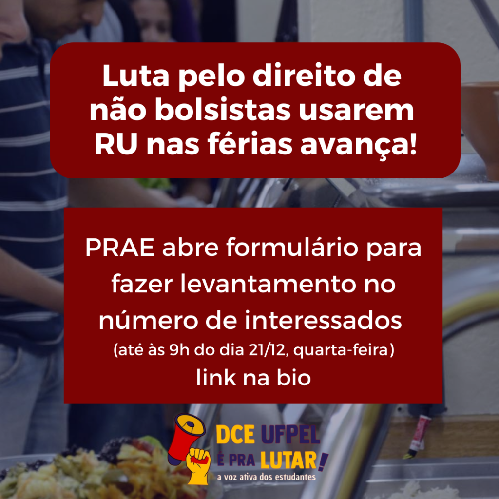 DCE UFPel » PRAE abre formulário para estudantes não bolsistas que ...