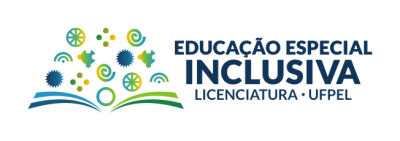 Marca colorida horizontal do Curso de Educação Especial Inclusiva da UFPel