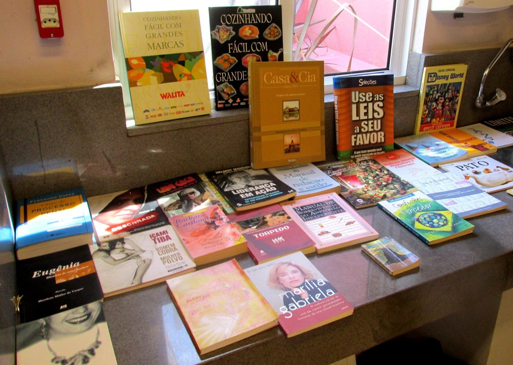 Alguns livros disponíveis no brechó. Imagem: Diego Macht