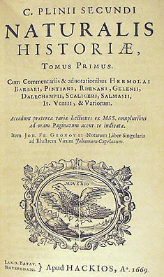 Primeira página edição de 1669 de 'Naturalis Historia'