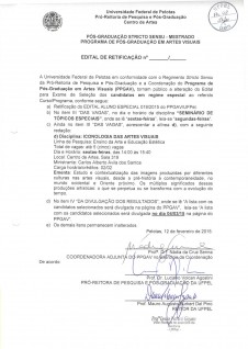 EDITAL DE RETIFICAÇÃO - 2015-1- aluno especial