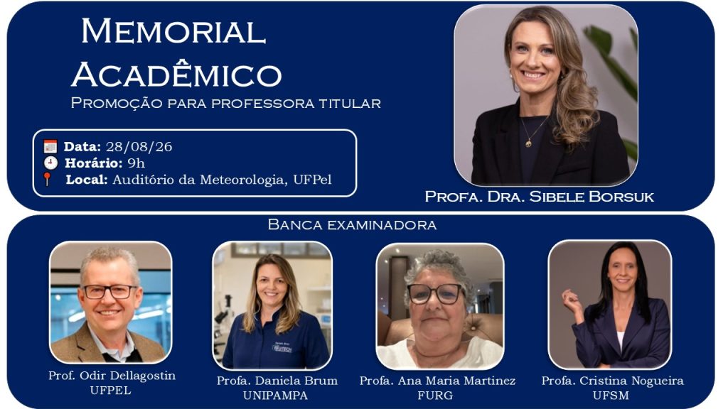 Convite – Apresentação de Memorial Acadêmico para Professor Titular – Prof.ª Dr.ª Sibele Borsuk