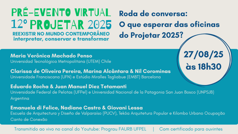 12º Seminário Internacional PROJETAR 2025 anuncia pré-evento virtual e convida para participação