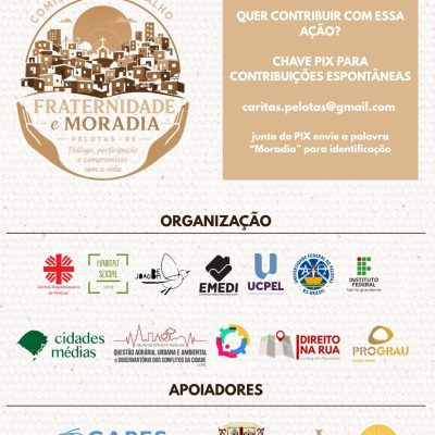 Seminário Interinstitucional pelo Direito à Moradia reunirá fé, ciência e compromisso social em Pelotas