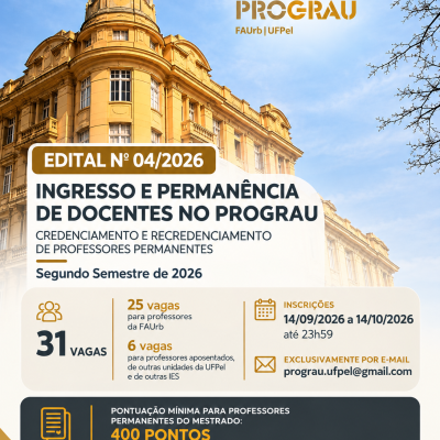 EDITAL 04/2026 – INGRESSO E PERMANÊNCIA DE DOCENTES NO PROGRAU